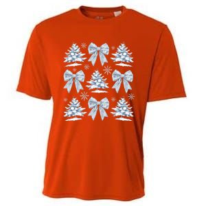 Christmas Snowflake Winter Christmas Coquette Bow Christmas Gift Cooling Performance Crew T-Shirt