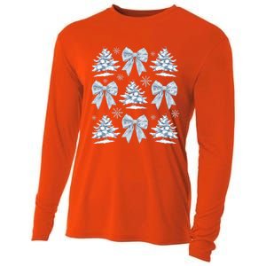 Christmas Snowflake Winter Christmas Coquette Bow Christmas Gift Cooling Performance Long Sleeve Crew