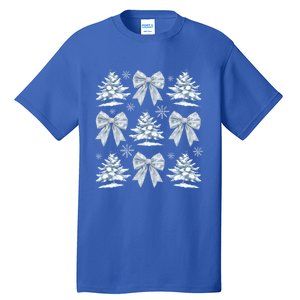 Christmas Snowflake Winter Christmas Coquette Bow Christmas Gift Tall T-Shirt