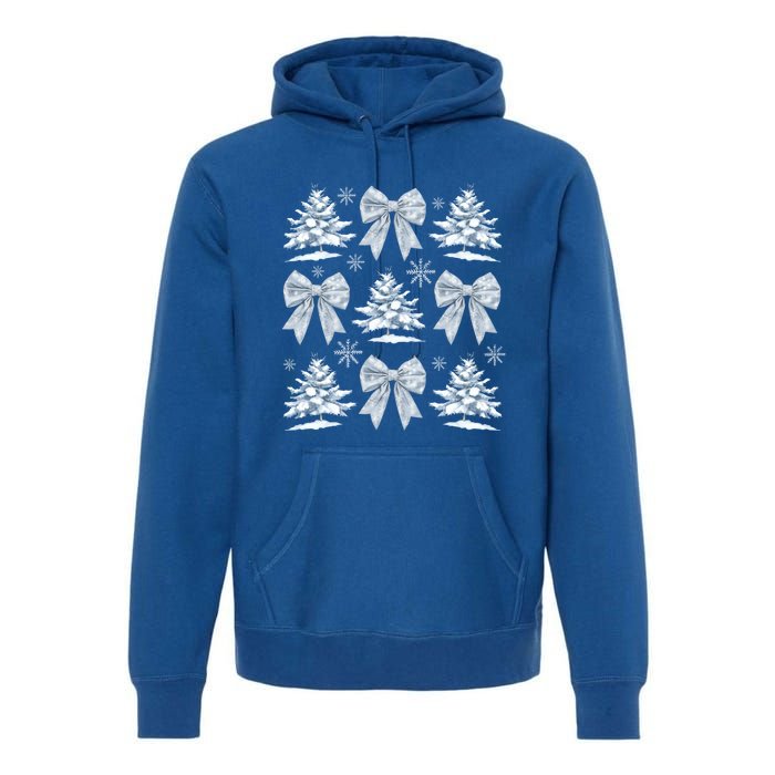 Christmas Snowflake Winter Christmas Coquette Bow Christmas Gift Premium Hoodie