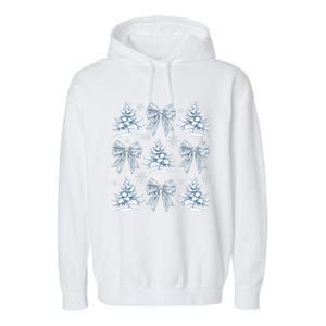 Christmas Snowflake Winter Christmas Coquette Bow Christmas Gift Garment-Dyed Fleece Hoodie