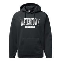 College Style Watertown South Dakota Souvenir Gift Performance Fleece Hoodie