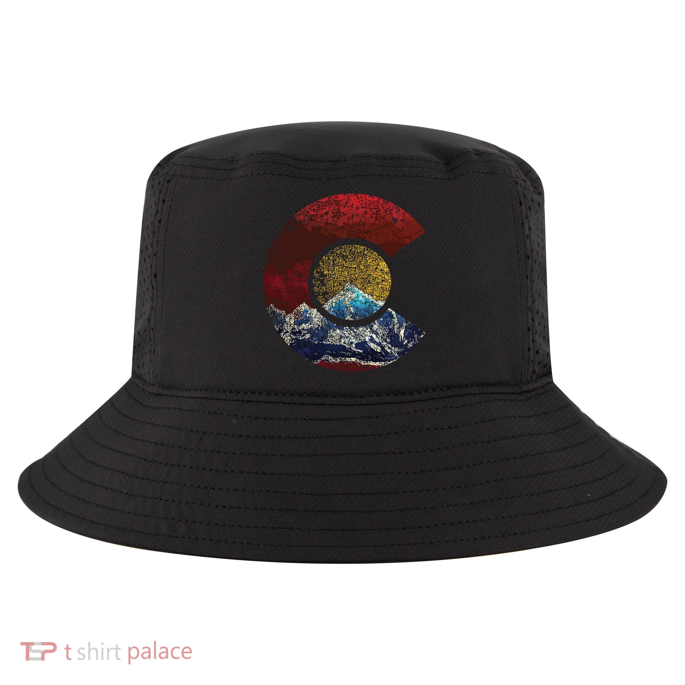 Colorado Shirts With Flag Themed Mountain Cool Comfort Performance Bucket Hat