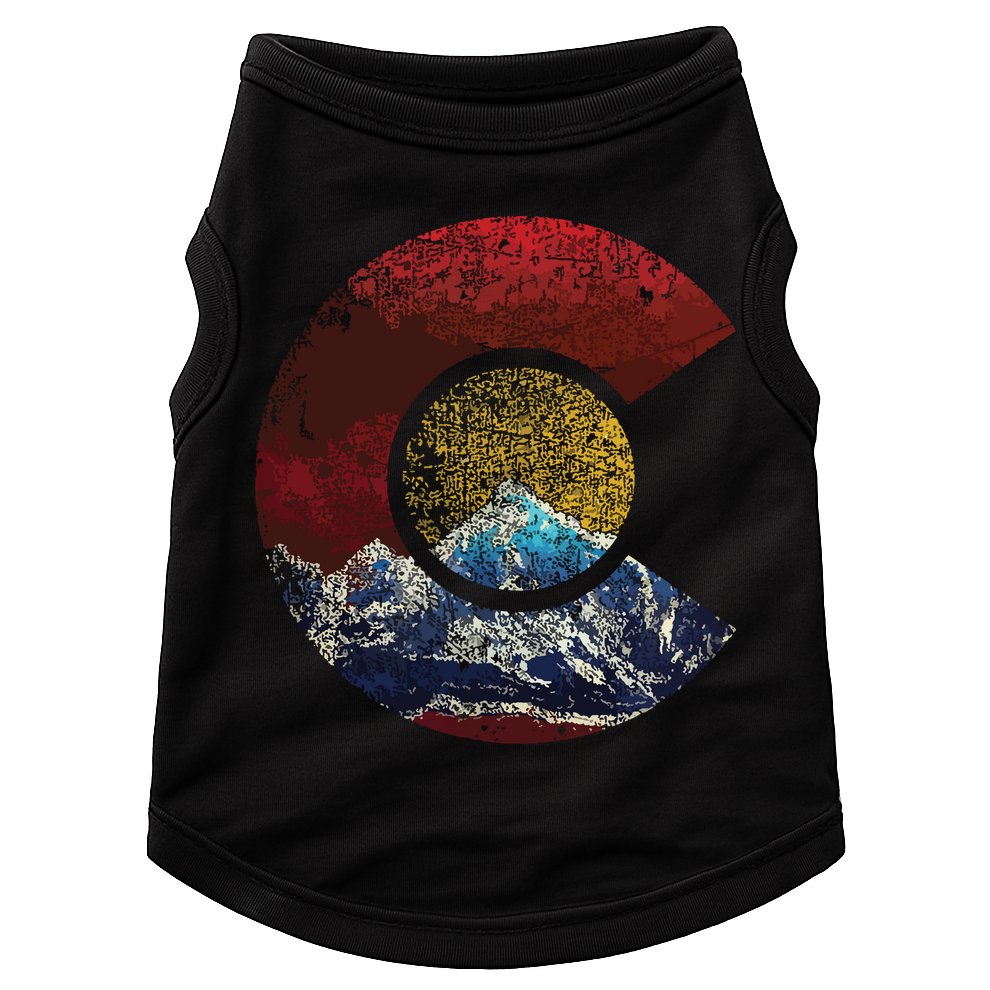 Colorado Shirts With Flag Themed Mountain Doggie Tank
