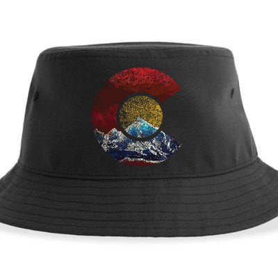 Colorado Shirts With Flag Themed Mountain Sustainable Bucket Hat