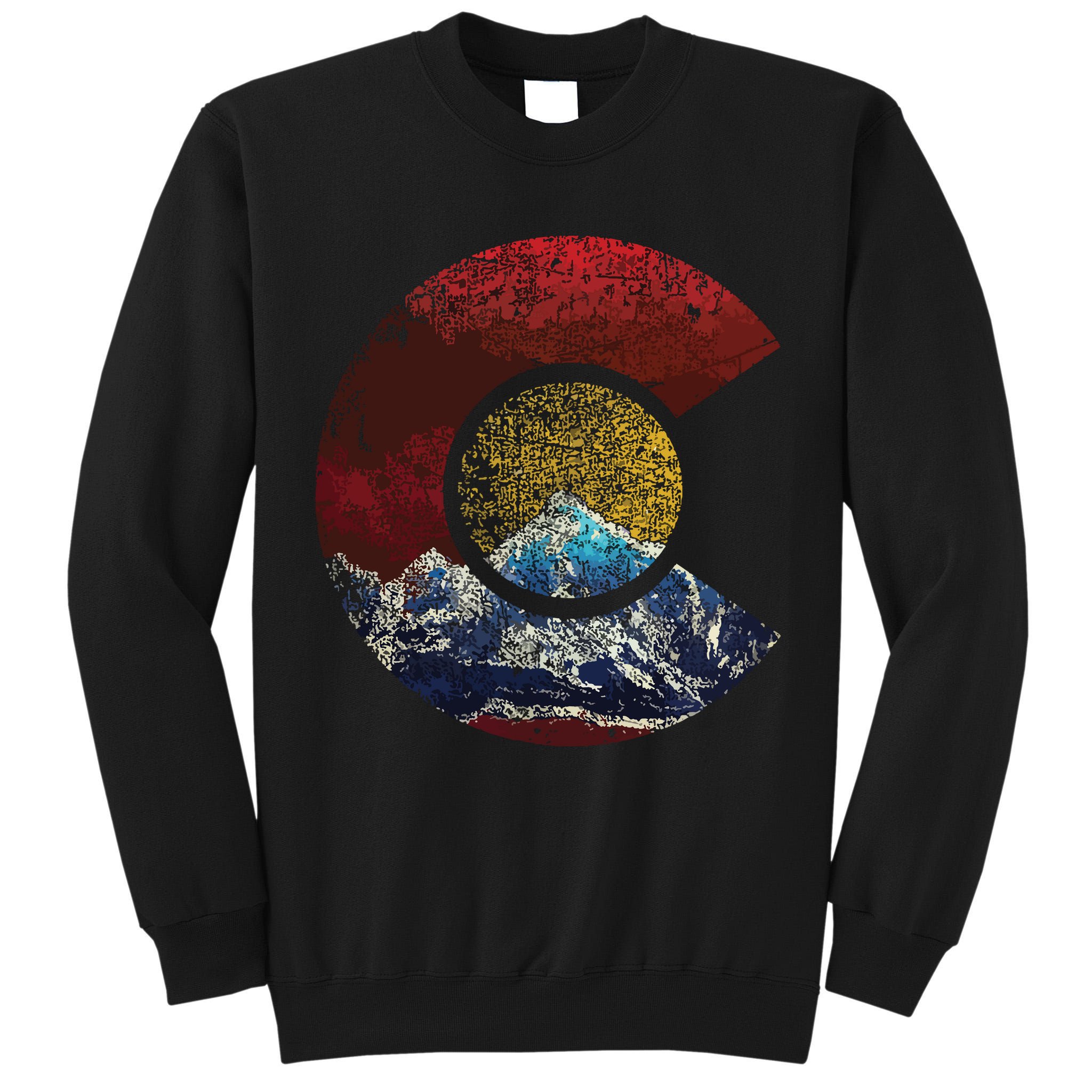 Colorado Shirts With Flag Themed Mountain Tall Sweatshirt