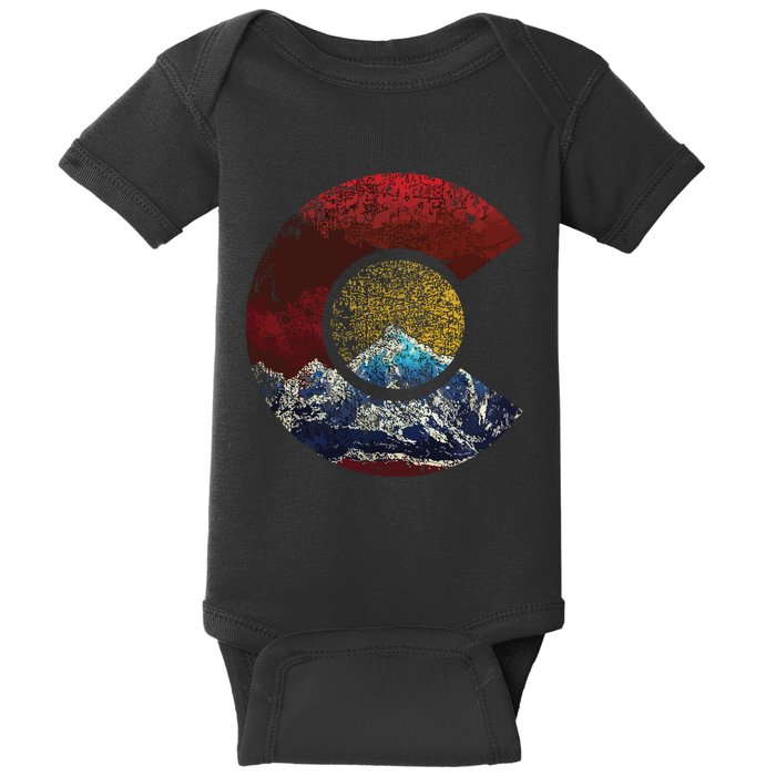 Colorado Shirts With Flag Themed Mountain Baby Bodysuit