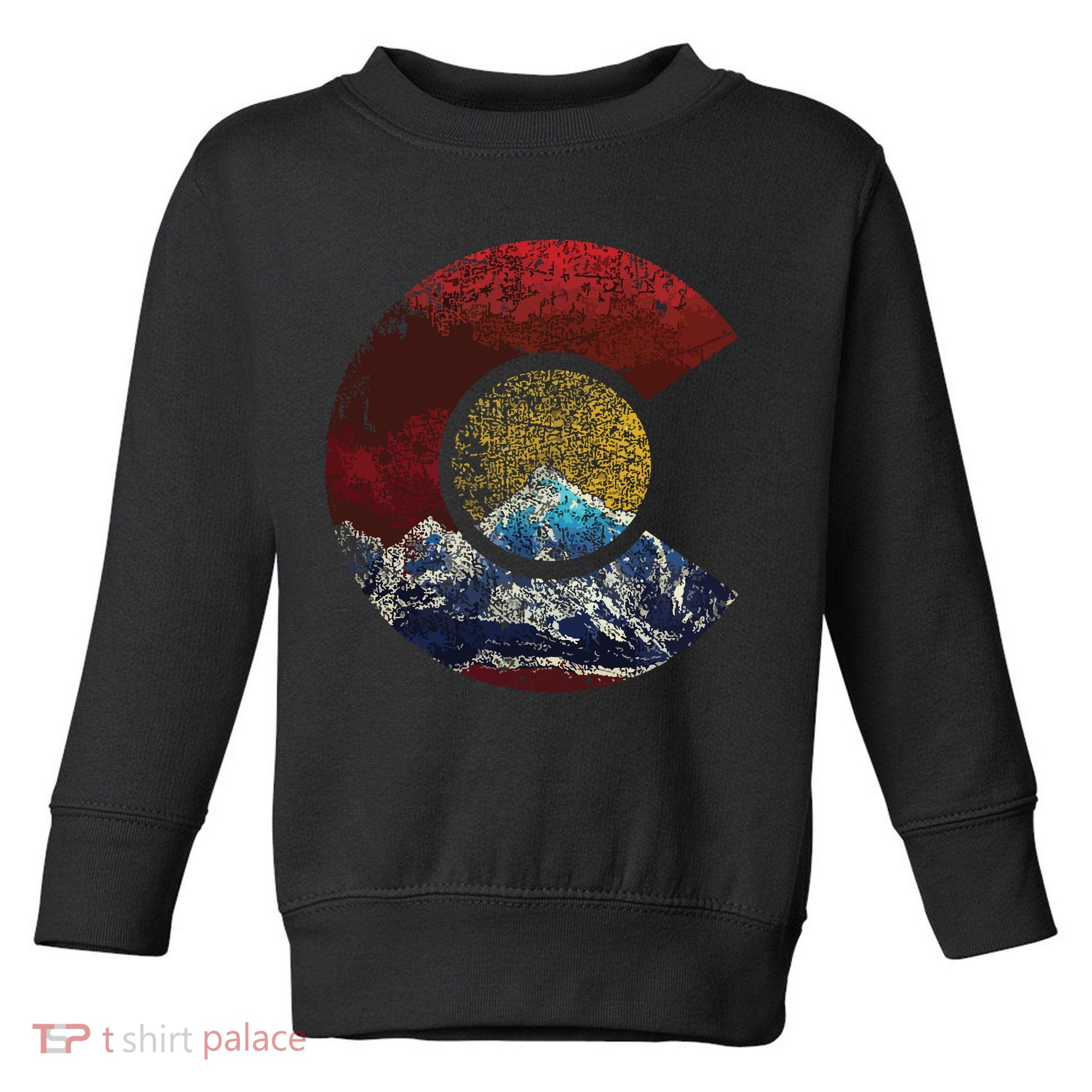 Colorado Shirts With Flag Themed Mountain Toddler Sweatshirt