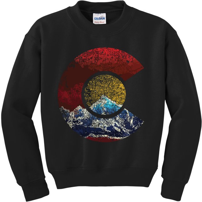 Colorado Shirts With Flag Themed Mountain Kids Sweatshirt