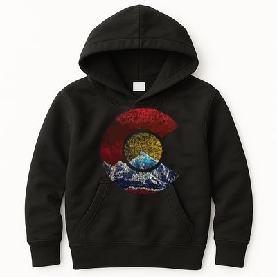 Colorado Shirts With Flag Themed Mountain Kids Hoodie