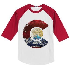 Colorado Shirts With Flag Themed Mountain Kids Colorblock Raglan Jersey