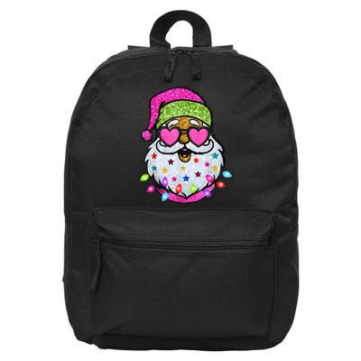 Cute Santa With Sunglasses Bling Bling Funny Christmas 16 in Basic Backpack