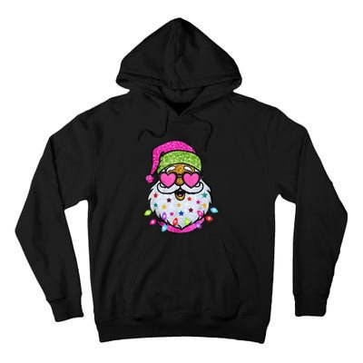 Cute Santa With Sunglasses Bling Bling Funny Christmas Tall Hoodie