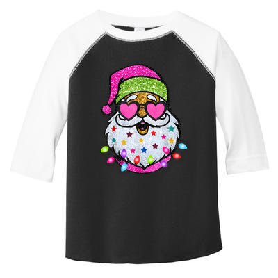 Cute Santa With Sunglasses Bling Bling Funny Christmas Toddler Fine Jersey T-Shirt