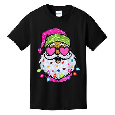 Cute Santa With Sunglasses Bling Bling Funny Christmas Kids T-Shirt