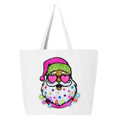 Cute Santa With Sunglasses Bling Bling Funny Christmas 25L Jumbo Tote