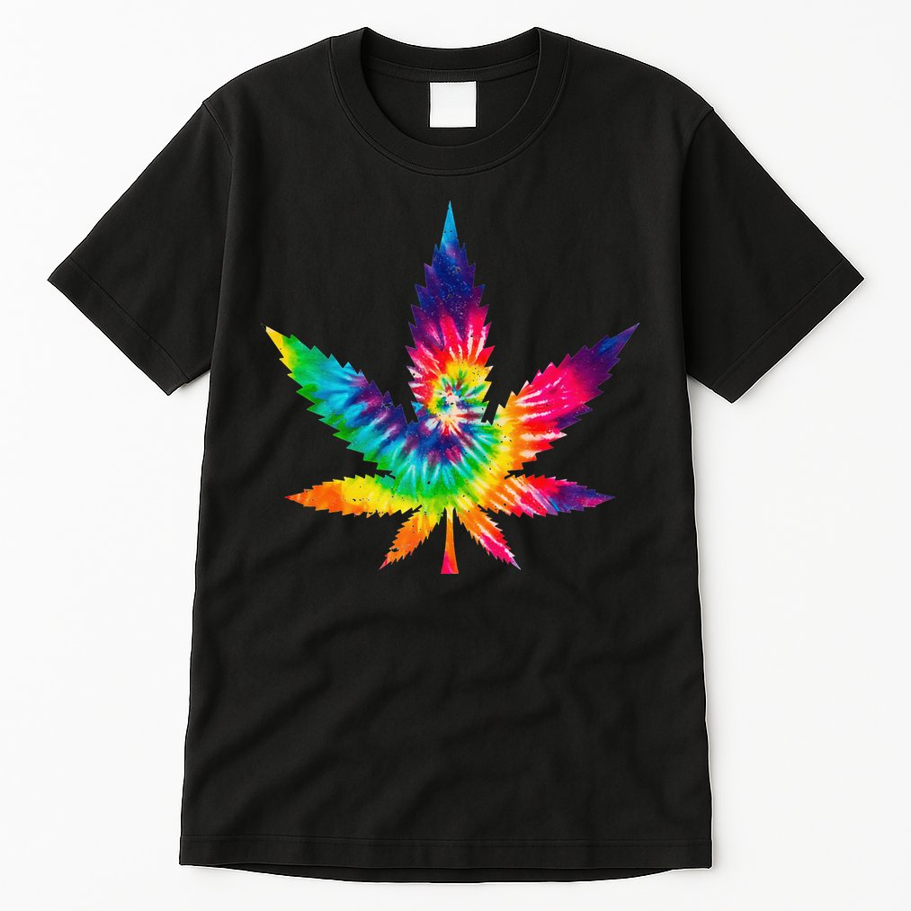 Cannabis Smoke Weed Tie Dye Hippie 420 Marijuana Stoner Tank Top Tall T-Shirt