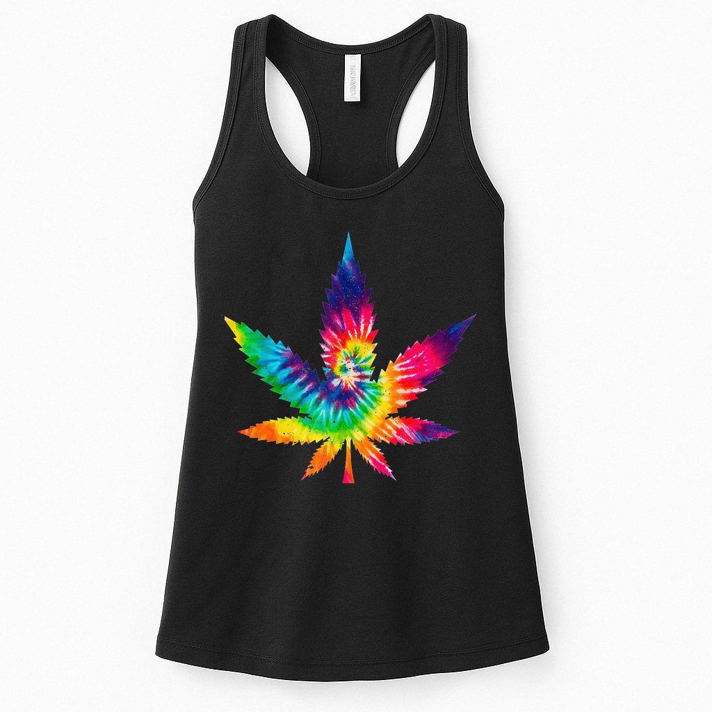 Cannabis Smoke Weed Tie Dye Hippie 420 Marijuana Stoner Tank Top Womens Tank Top