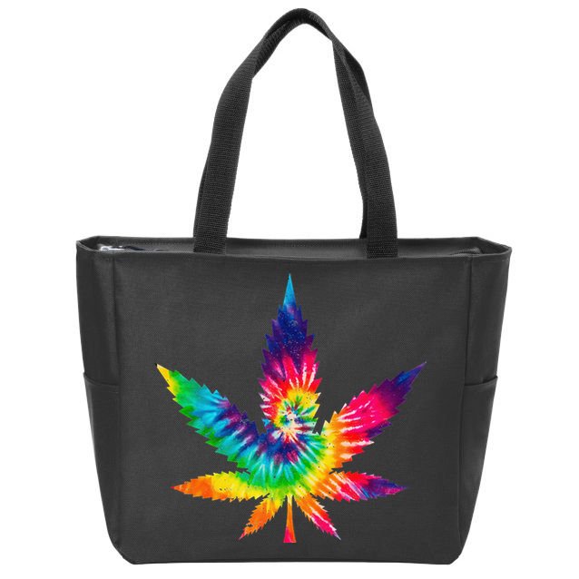 Cannabis Smoke Weed Tie Dye Hippie 420 Marijuana Stoner Tank Top Zip Tote Bag