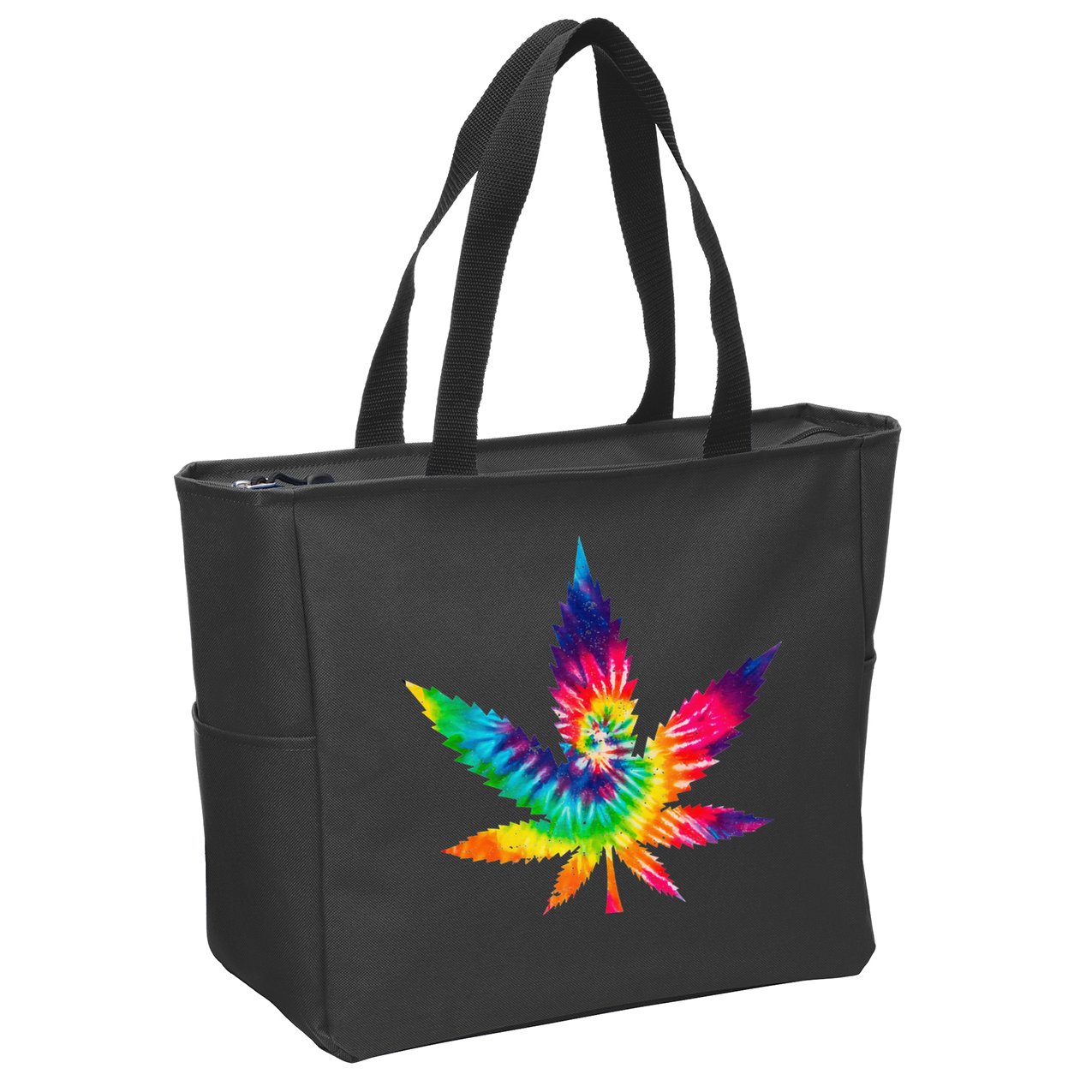 Cannabis Smoke Weed Tie Dye Hippie 420 Marijuana Stoner Tank Top Zip Tote Bag