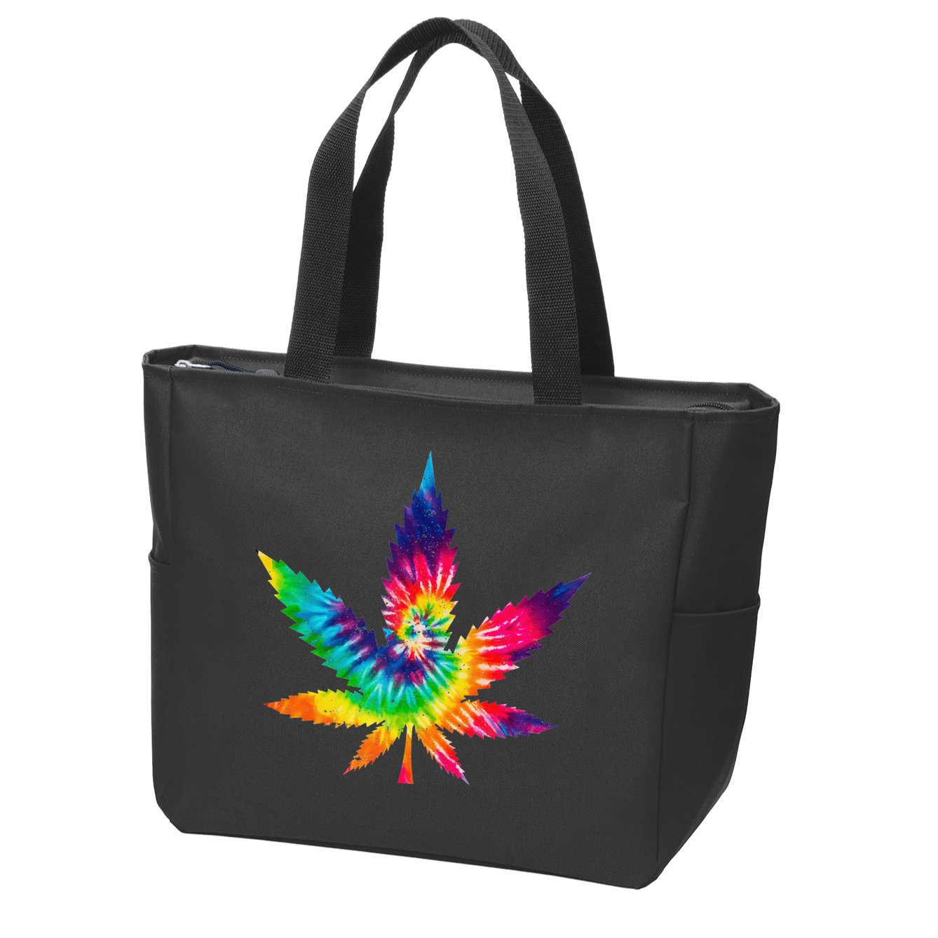 Cannabis Smoke Weed Tie Dye Hippie 420 Marijuana Stoner Tank Top Zip Tote Bag