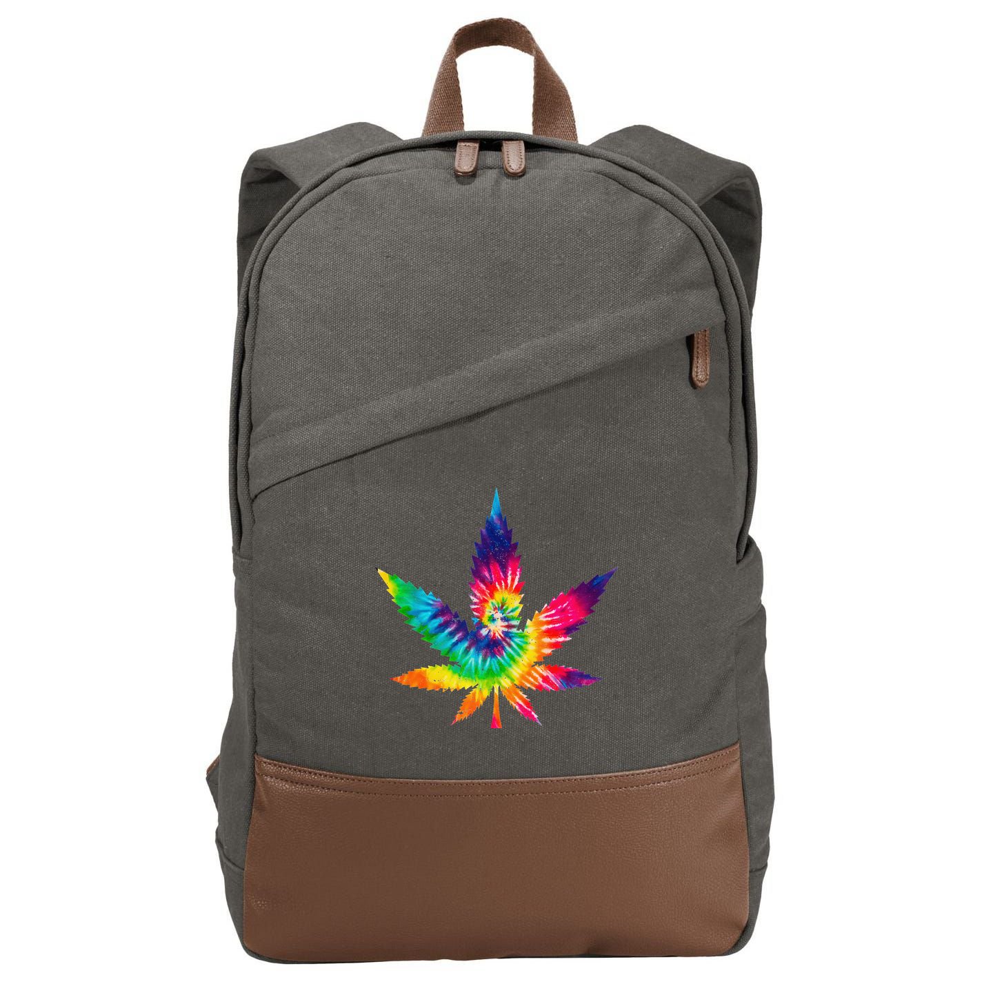 Cannabis Smoke Weed Tie Dye Hippie 420 Marijuana Stoner Tank Top Cotton Canvas Backpack