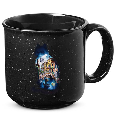 Cat Silhouette Watercolor Venice At Night 15oz Campfire Ceramic Mug