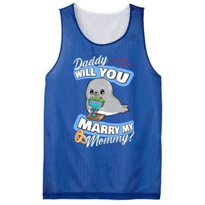 Cute Seal Wedding Offer Daddy Will You Marry My Mommy Gift Mesh Reversible Basketball Jersey Tank