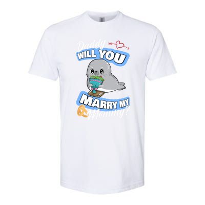 Cute Seal Wedding Offer Daddy Will You Marry My Mommy Gift Softstyle CVC T-Shirt