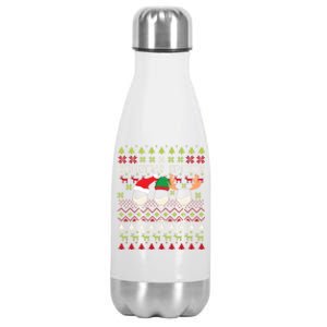 Christmas Spirits Wine Glasses Xmas Ugly Christmas Gift Stainless Steel Insulated Water Bottle