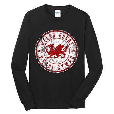 Cymru Souvenir Wales Rugby Top Welsh Rugby Football Tall Long Sleeve T-Shirt