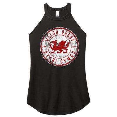 Cymru Souvenir Wales Rugby Top Welsh Rugby Football Women’s Perfect Tri Rocker Tank