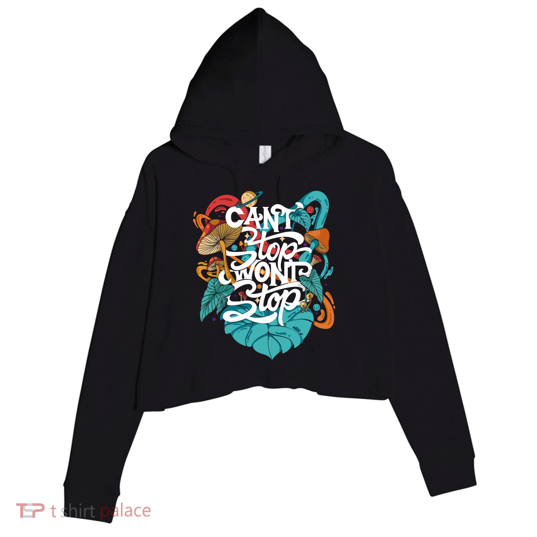 Can't Stop Won't Stop Crop Fleece Hoodie