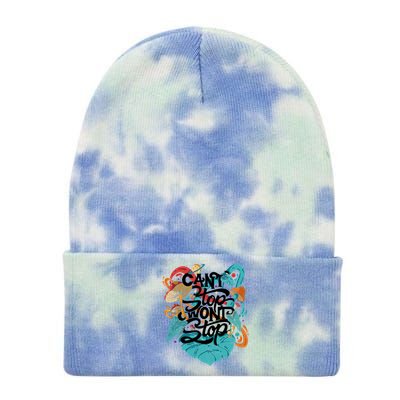 Can't Stop Won't Stop Tie Dye 12in Knit Beanie