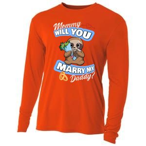 Cute Sloth Wedding Offer Mommy Will You Marry My Daddy Cool Gift Cooling Performance Long Sleeve Crew