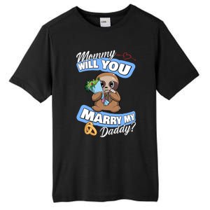 Cute Sloth Wedding Offer Mommy Will You Marry My Daddy Cool Gift Tall Fusion ChromaSoft Performance T-Shirt