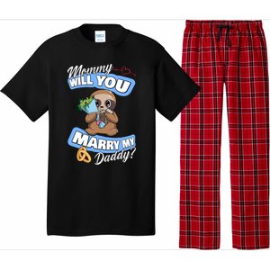 Cute Sloth Wedding Offer Mommy Will You Marry My Daddy Cool Gift Pajama Set