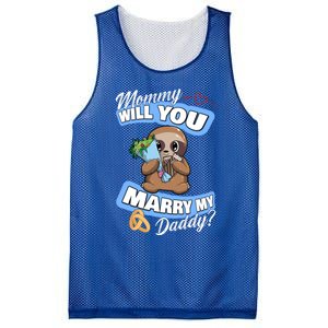 Cute Sloth Wedding Offer Mommy Will You Marry My Daddy Cool Gift Mesh Reversible Basketball Jersey Tank