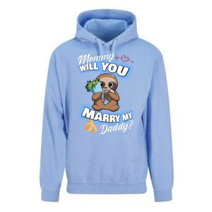 Cute Sloth Wedding Offer Mommy Will You Marry My Daddy Cool Gift Unisex Surf Hoodie