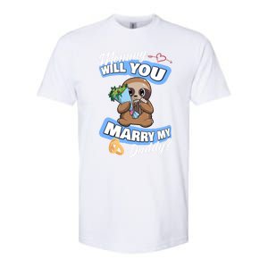 Cute Sloth Wedding Offer Mommy Will You Marry My Daddy Cool Gift Softstyle CVC T-Shirt