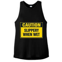 Caution Slippery When Wet Ladies PosiCharge Tri-Blend Wicking Tank