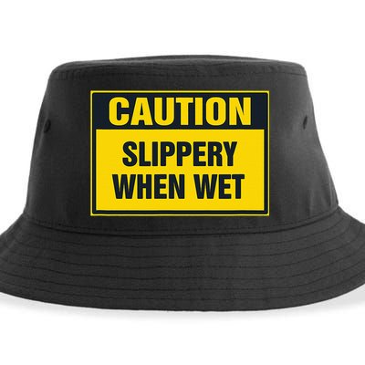 Caution Slippery When Wet Sustainable Bucket Hat
