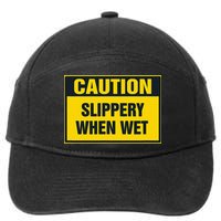 Caution Slippery When Wet 7-Panel Snapback Hat