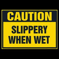 Caution Slippery When Wet Drawstring Bag
