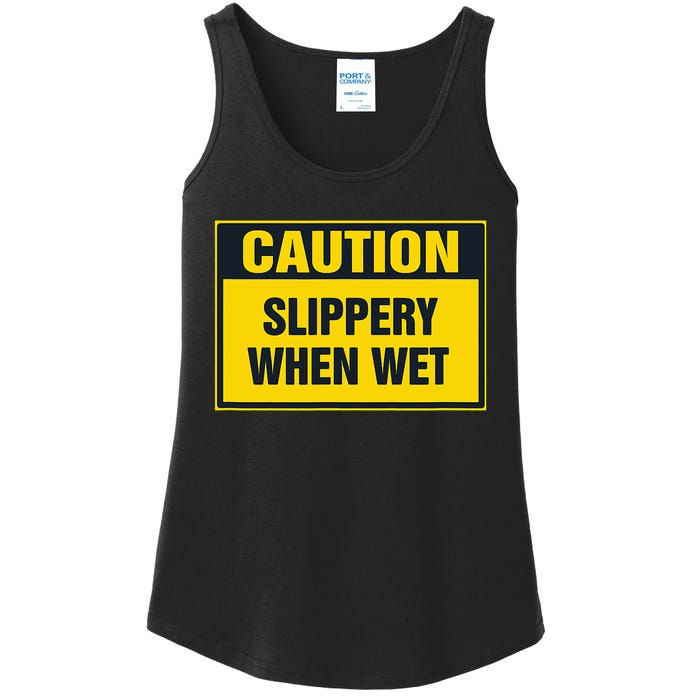 Caution Slippery When Wet Ladies Essential Tank