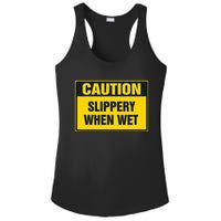 Caution Slippery When Wet Ladies PosiCharge Competitor Racerback Tank