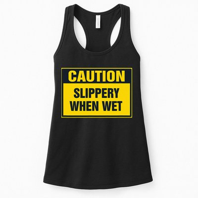 Caution Slippery When Wet Womens Tank Top