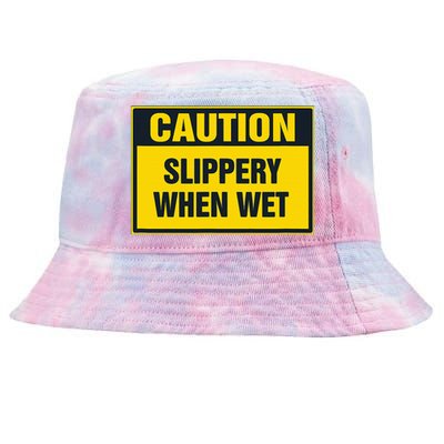 Caution Slippery When Wet Tie-Dyed Bucket Hat