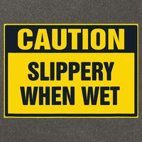 Caution Slippery When Wet Cotton Canvas Backpack