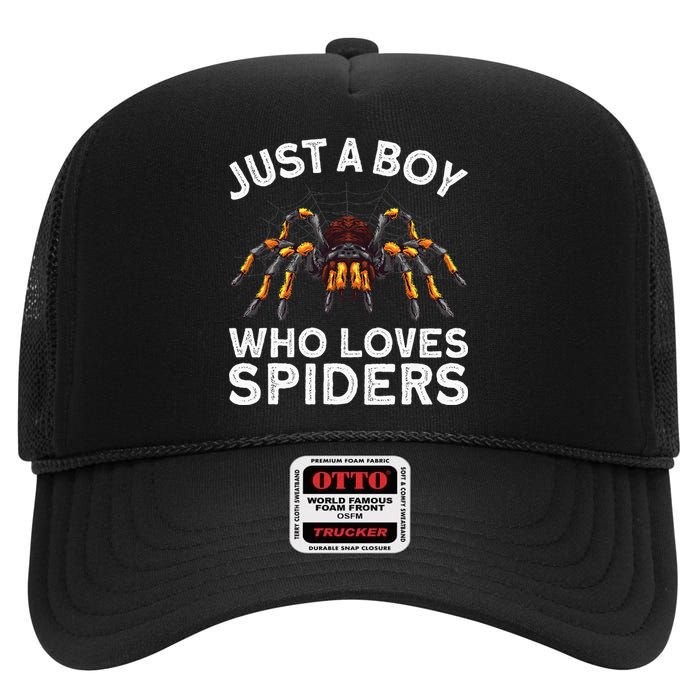 Cute Spider Web Tarantula Arachnid High Crown Mesh Back Trucker Hat